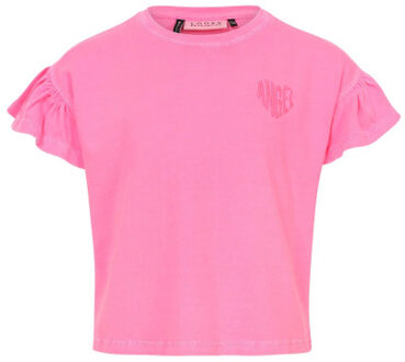 T-shirt neon pink voor meisjes in de kleur Roze - 164