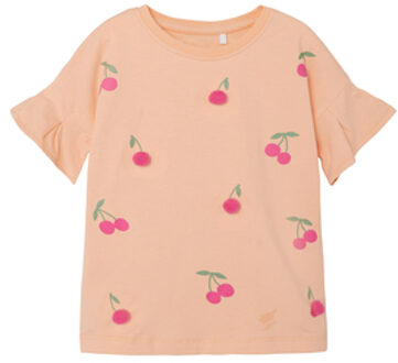 T-Shirt Nmffenja Peach Nectar Oranje - 104