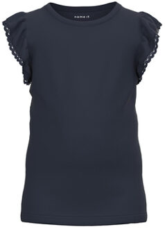T-shirt Nmfjulia Dark Sapphire Blauw - 104