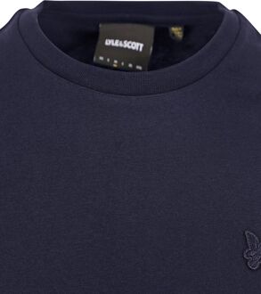 T-shirt Plain Navy Blauw