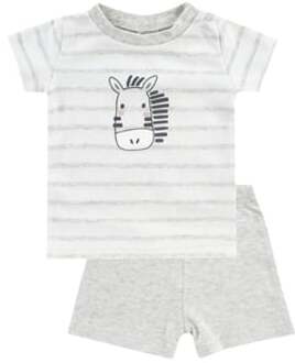 T-Shirt+ Shorts Zebra grijs gemêleerd - 50