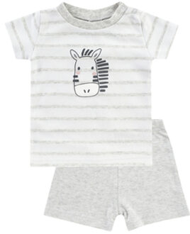 T-Shirt+ Shorts Zebra grijs gemêleerd