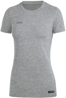 T-Shirt Premium Basics Dames Grijs Gemeleerd Maat 34