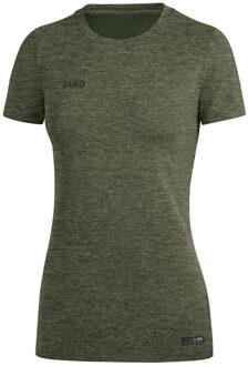 T-Shirt Premium Basics Dames Kaki Gemeleerd Maat 34