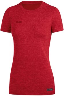 T-Shirt Premium Basics Dames Rood Gemeleerd Maat 34