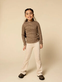 T-shirt rib jersey mini leopard voor meisjes in de kleur Beige - 122