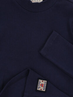 T-shirt rib jersey navy voor meisjes in de kleur - maat 98 Blauw