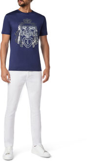 T-Shirt Ronde Hals Baroque Donkerblauw - XS