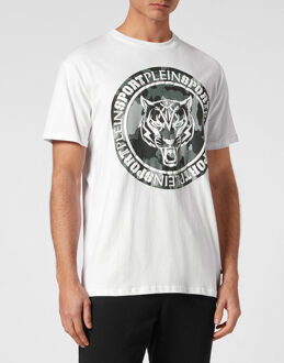 T-Shirt Ronde Hals Carbon Tiger - maat L Wit/Zwart