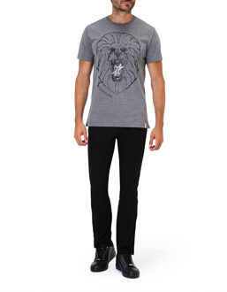 T-Shirt Ronde Hals Lion - maat S Grijs