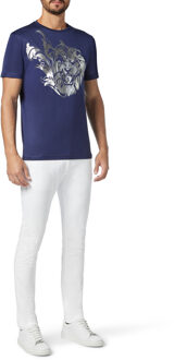 T-Shirt Ronde Hals Lion - maat XS Donkerblauw