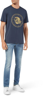 T-Shirt Ronde Hals - maat S Donkerblauw