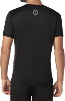 T-Shirt Ronde Hals Palms - maat S Wit/Rood