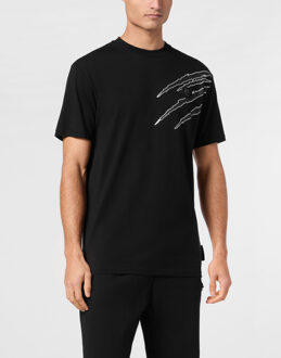 T-Shirt Ronde Hals Scratch Zwart - 3XL