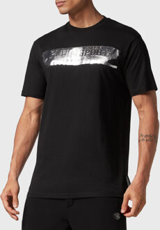 T-Shirt Ronde Hals Silver Brush Zwart - 2XL