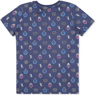 T-Shirt Ronde Hals Statement - maat 10J / 140cm Donkerblauw