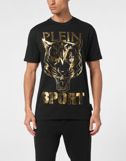 T-Shirt Ronde Hals Tiger - maat 3XL Zwart/goud