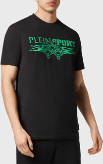 T-Shirt Ronde Hals Tiger - maat L Zwart/Groen