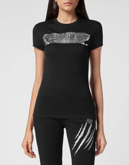 T-Shirt Ronde Hals Zwart - S