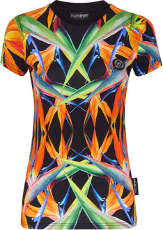 T-Shirt Ronde Hals Zwart/Veelkleurig