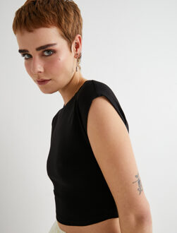 T-SHIRT SS BSC Wit T-shirt Slanke Pasvorm Korte Mouwen Zwart