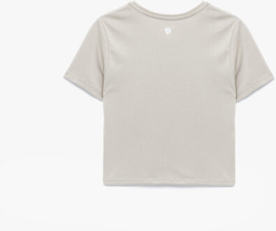 T-SHIRT SS Ekru T-shirt Modal Korte Mouwen Ronde Hals Beige