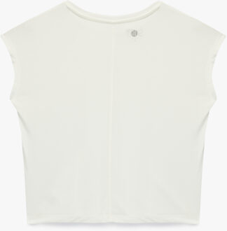 T-SHIRT SS Mouwloze T-shirt Ronde Hals Modal Ecru