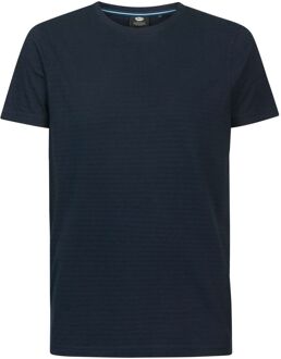 T-Shirt Strepen Navy Blauw - XL,XXL