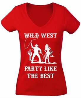 T-shirt Toppers Wild West dames Rood - Zalm