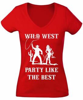 T-shirt Toppers Wild West dames Rood - Zalm