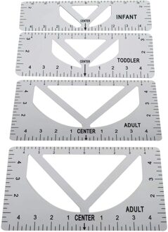 T-shirt Uitlijning Heerser Craft Liniaal Met Guide Tool Voor Tekening Sjabloon Craft Tool Naaien Fq-Ing helder wit C