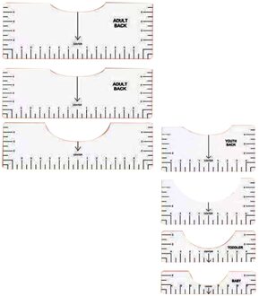 T-shirt Uitlijning Heerser Craft Liniaal Met Guide Tool Voor Tekening Sjabloon Craft Tool Naaien Fq-Ing helder wit D