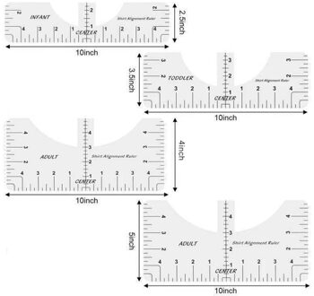 T-shirt Uitlijning Heerser Craft Liniaal Met Guide Tool Voor Tekening Sjabloon Craft Tool Naaien SMR88 helder wit B