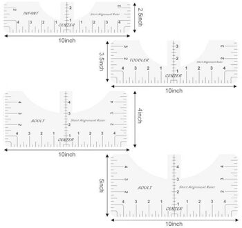 T-shirt Uitlijning Heerser Craft Liniaal Met Guide Tool Voor Tekening Sjabloon Craft Tool Naaien Tt-Best transparant B