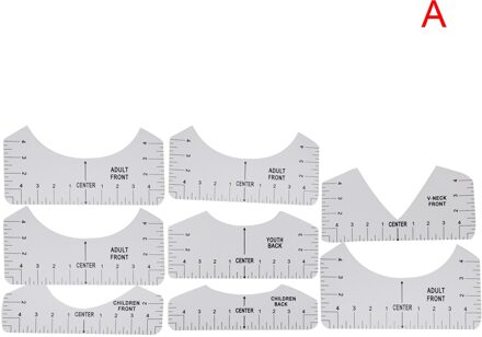 T-shirt Uitlijning Heerser Craft Liniaal Met Guide Tool Voor Tekening Sjabloon Craft Tool Naaien UD88 helder wit A