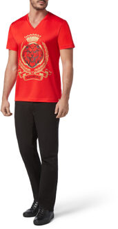 T-Shirt V-Hals Lion - maat XS Rood