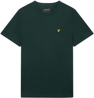 T-shirt van biologisch katoen met logo Donkergroen - XXL