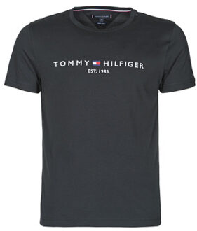 T-shirt van biologisch katoen met logoborduring Zwart