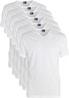 T-shirt Vermont V-hals wit 6-pack-L