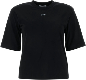 T-shirt voor dames - Comfortabel en stijlvol Off White , Black , Dames - M,S,Xs