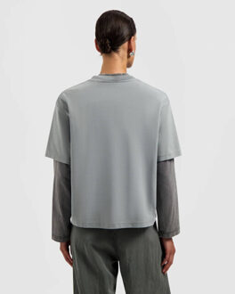 T-shirt w240101 retro - maat XS Grijs