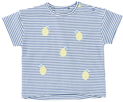 T-shirt zacht ocean gestreept Blauw - 80