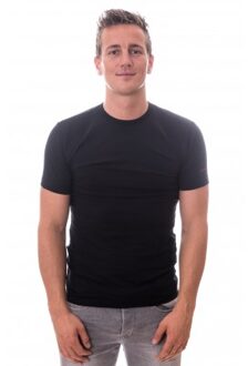 T-shirts (2-pack) - O-hals - zwart -  Maat XXL