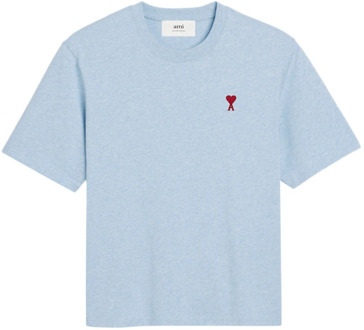 T-Shirts Ami Paris , Blue , Heren - 2Xl,Xl