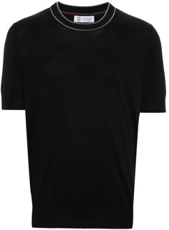 T-Shirts Brunello Cucinelli , Black , Heren - 2Xl,L