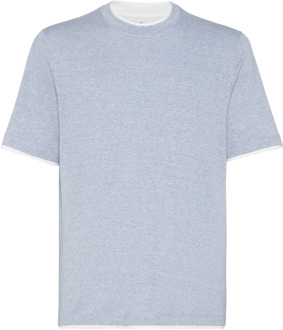 T-Shirts Brunello Cucinelli , Blue , Heren - 2Xl,Xl,L,4Xl