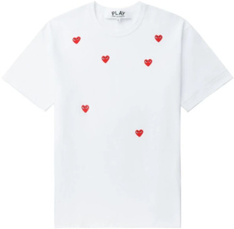 T-Shirts Comme des Garçons Play , White , Heren - Xl,L,M,S