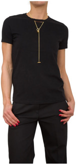 T-Shirts Elisabetta Franchi , Black , Dames - XL