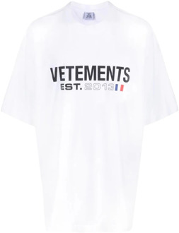 T-shirts en Polos Wit Vetements , White , Heren - L,M,S,Xs