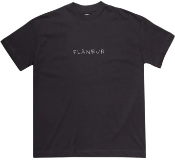T-Shirts Flaneur Homme , Black , Heren - Xl,L,S